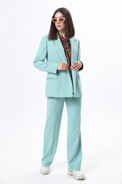 Демисезонный деловой комплект: жакет, брюки и блуза LM К6667-31 - фото 1