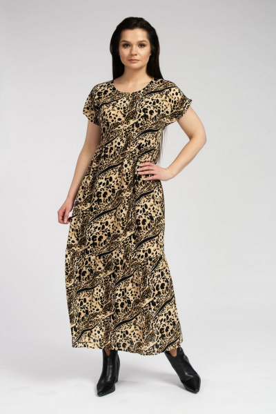 Платье FASHION CENTRE В-3539 черно-песочный - фото 4