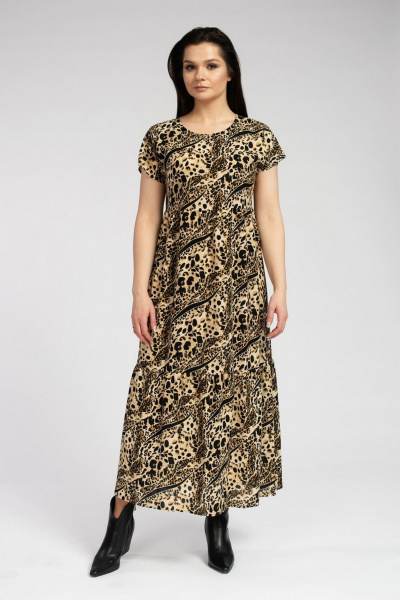 Платье FASHION CENTRE В-3539 черно-песочный - фото 3