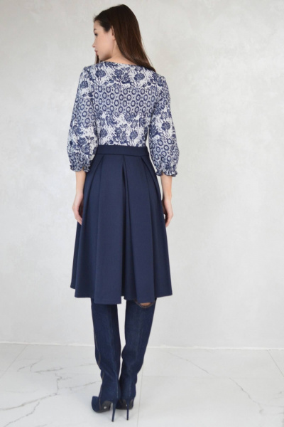 Платье Patriciа C14728 темно-синий,мягкий_белый - фото 2