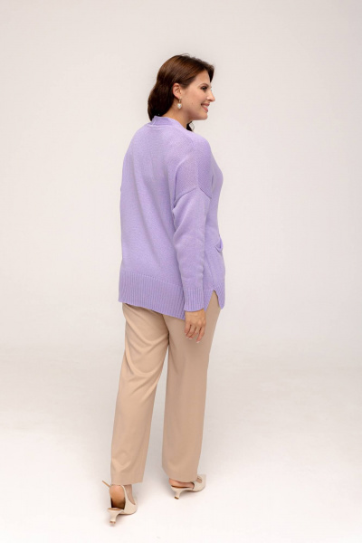 Кардиган на пуговицах в стиле оверсайз из хлопка, фиолетовый Romgil 559ТЗ сиреневый - фото 6