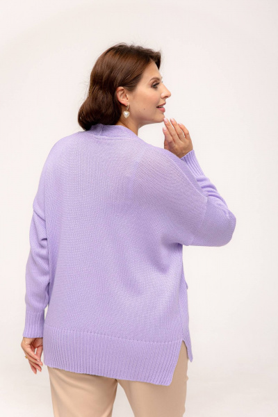 Кардиган на пуговицах в стиле оверсайз из хлопка, фиолетовый Romgil 559ТЗ сиреневый - фото 2