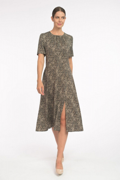 Платье FASHION CENTRE П-3540 черно-коричневый - фото 2