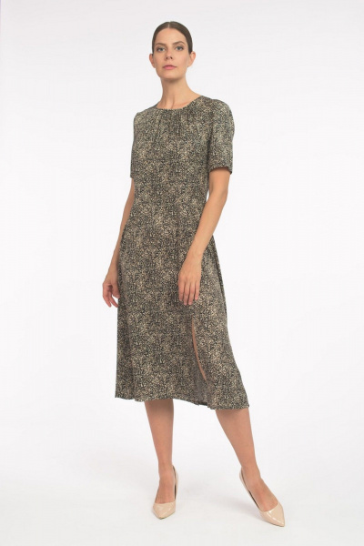 Платье FASHION CENTRE П-3540 черно-коричневый - фото 1