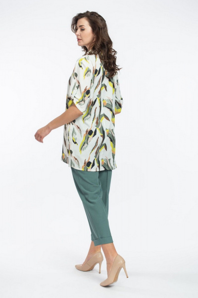 Туника FASHION CENTRE П-3574 мультиколор_зеленый - фото 5