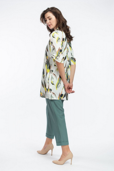 Туника FASHION CENTRE П-3574 мультиколор_зеленый - фото 4