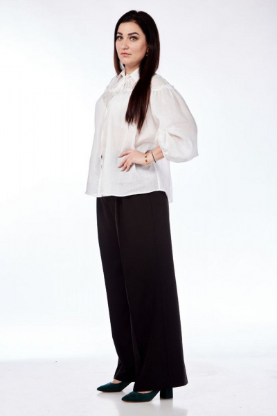 Брюки палацо с высокой посадкой и стрелками Nati Brend 0015 черный - фото 5