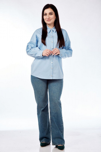 Рубашка Nati Brend 0017 голубой - фото 4