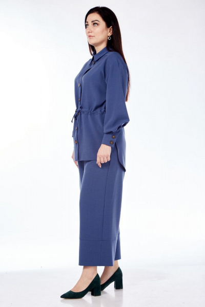 Кюлоты, рубашка Nati Brend 0019 светло-синий - фото 6