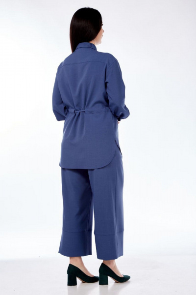 Кюлоты, рубашка Nati Brend 0019 светло-синий - фото 5