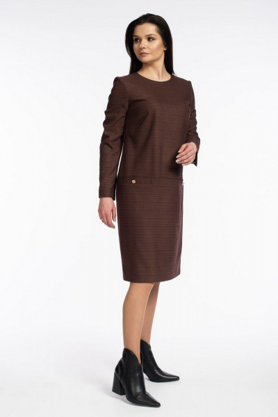 Платье из вискозы с карманами и прямым силуэтом FASHION CENTRE Пв-3620 - фото 3