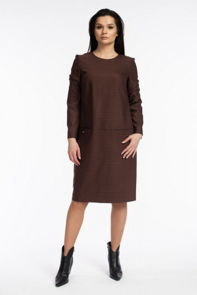 Платье из вискозы с карманами и прямым силуэтом FASHION CENTRE Пв-3620 - фото 1