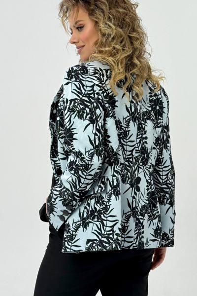 Жакет из текстиля на каждый день в демисезон Condra 15097 голубой-черный - фото 3