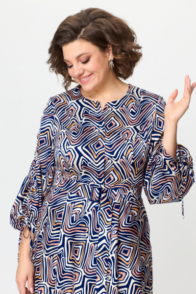 Платье ANASTASIA MAK 1154 синий_мультиколор - фото 12