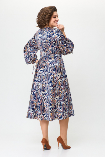 Платье ANASTASIA MAK 1154 синий_мультиколор - фото 9