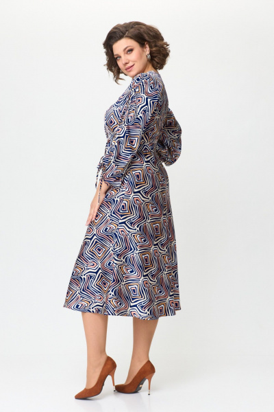 Платье ANASTASIA MAK 1154 синий_мультиколор - фото 8