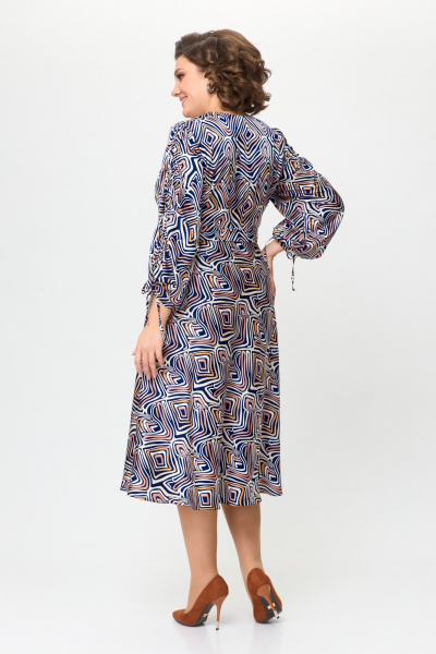 Платье ANASTASIA MAK 1154 синий_мультиколор - фото 7