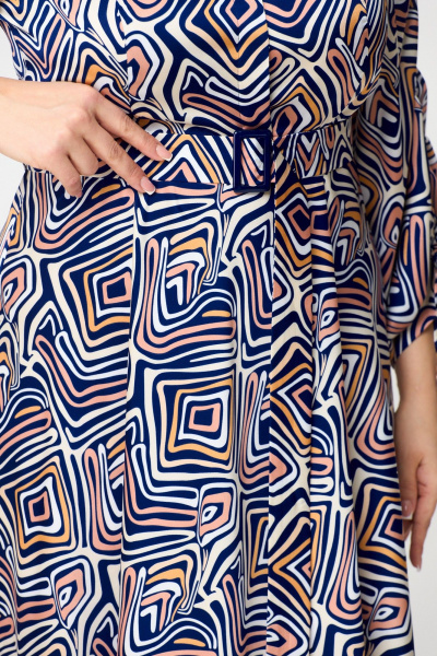 Платье ANASTASIA MAK 1154 синий_мультиколор - фото 3