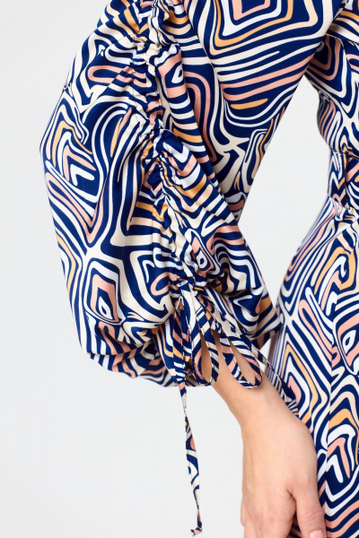 Платье ANASTASIA MAK 1154 синий_мультиколор - фото 2