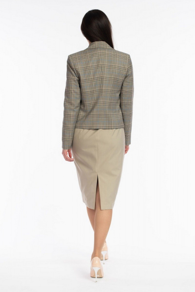 Бежевый укороченный жакет приталенного силуэта с карманами FASHION CENTRE Пш-3606 бежевый - фото 5