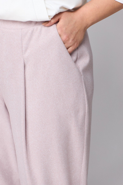 Демисезонный спортивный комплект из брюк и худи Michel chic 1366 пудра,молоко - фото 8