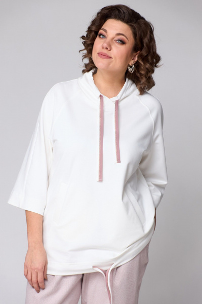 Демисезонный спортивный комплект из брюк и худи Michel chic 1366 пудра,молоко - фото 7