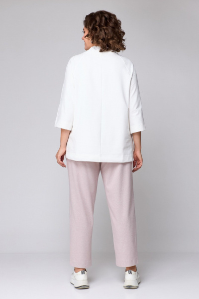 Демисезонный спортивный комплект из брюк и худи Michel chic 1366 пудра,молоко - фото 6