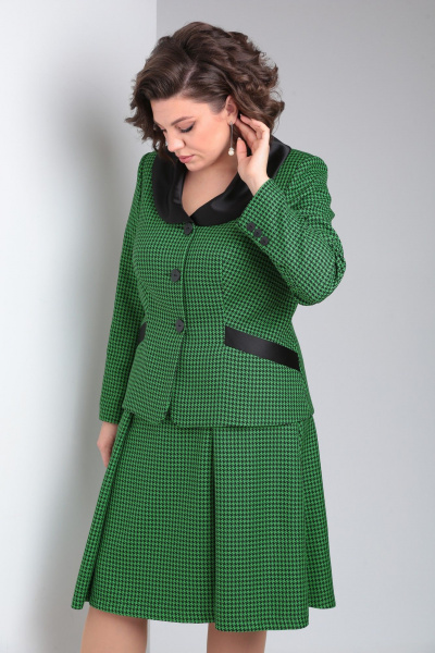 Деловой костюм жакет и юбка из костюмной ткани Takka Plus 23-214 - фото 5