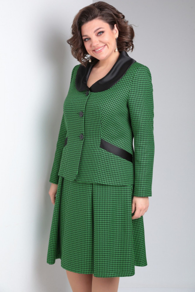 Деловой костюм жакет и юбка из костюмной ткани Takka Plus 23-214 - фото 4