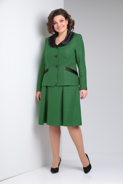 Деловой костюм жакет и юбка из костюмной ткани Takka Plus 23-214 - фото 2