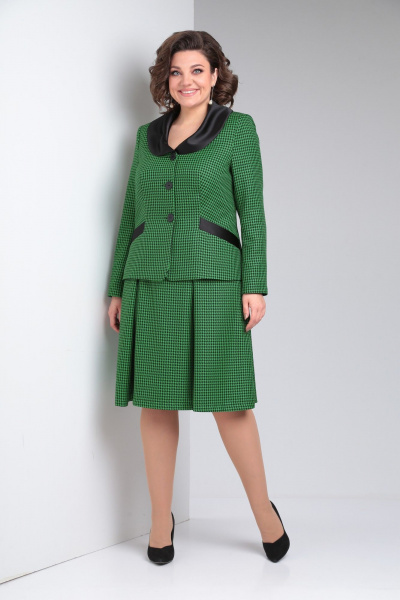 Деловой костюм жакет и юбка из костюмной ткани Takka Plus 23-214 - фото 1