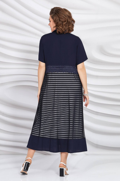 Летний комплект из полосатого платья и удлиненной накидки Mira Fashion 5388 - фото 4