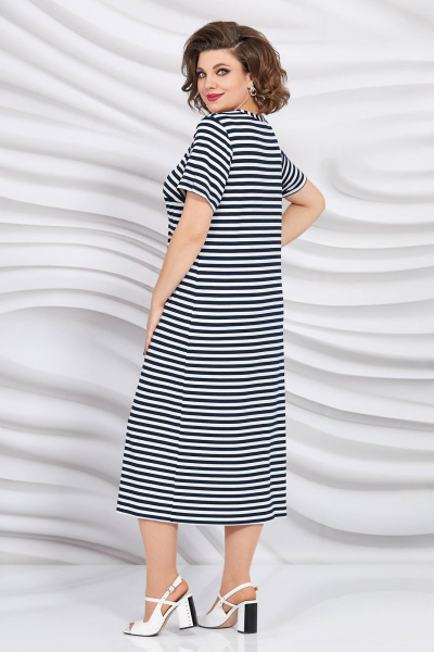 Летний комплект из полосатого платья и удлиненной накидки Mira Fashion 5388 - фото 3