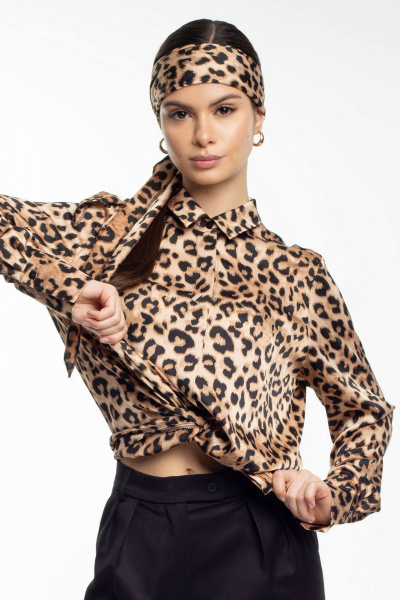 Блуза Kiwi 3007 лео_коричневый - фото 1
