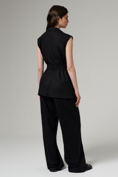 Жилет женский из вискозной ткани без рукавов Панда 185337w черный - фото 4