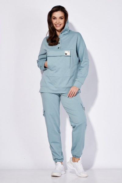 Брюки и свитшот комплект из трикотажа для демисезона TAiER 1259 голубой - фото 7