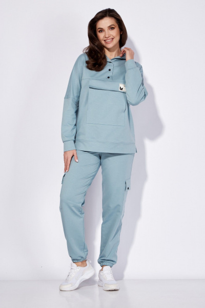 Брюки и свитшот комплект из трикотажа для демисезона TAiER 1259 голубой - фото 1