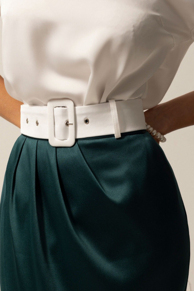 Блуза и юбка нарядный комплект из текстиля Golden Valley 6588 молочно-зеленый - фото 6