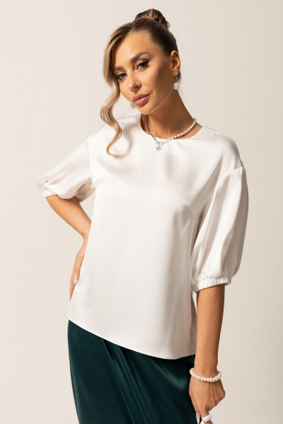 Блуза и юбка нарядный комплект из текстиля Golden Valley 6588 молочно-зеленый - фото 4