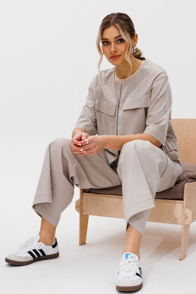 Брюки, жакет Gizart 5287 бежевый - фото 9