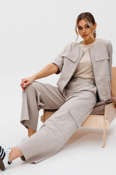 Брюки, жакет Gizart 5287 бежевый - фото 8