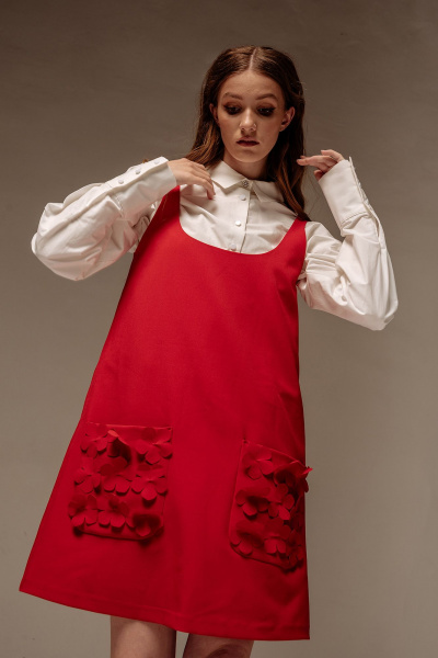 Сарафан FLAIM 1059 красный - фото 1