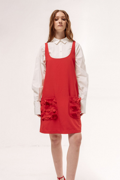 Сарафан FLAIM 1059 красный - фото 7