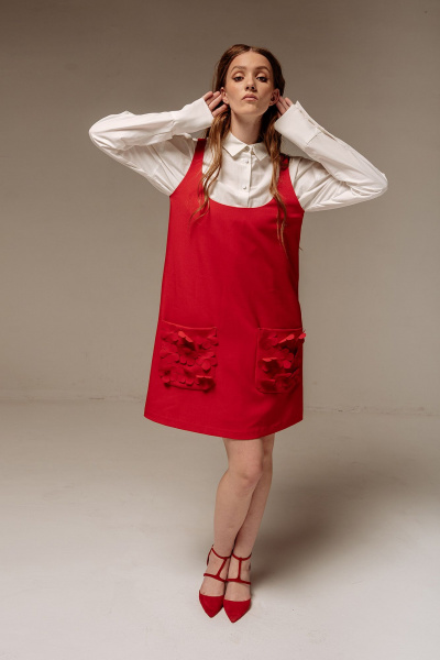 Сарафан FLAIM 1059 красный - фото 5