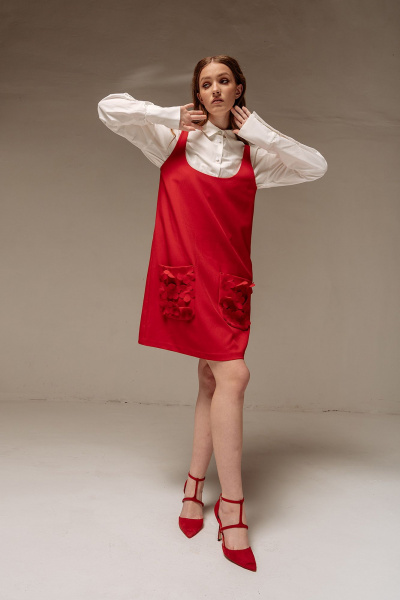 Сарафан FLAIM 1059 красный - фото 4