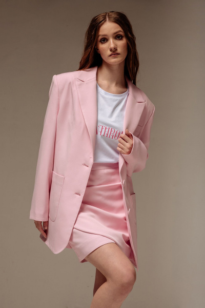 Жакет, юбка FLAIM 1063 розовый - фото 1