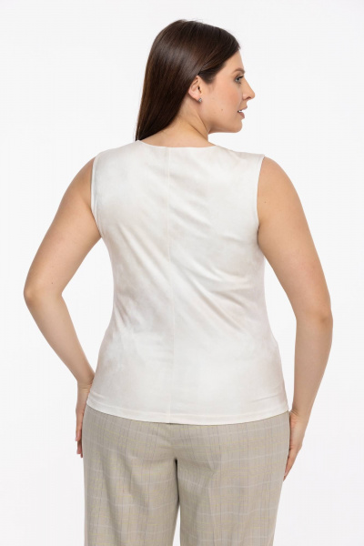 Топ без рукавов однотонный широкий обхват и универсальная посадка Avila 0951 молочный - фото 2