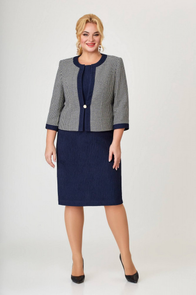 Жакет, платье Slaviaelit 474-1 синий - фото 2