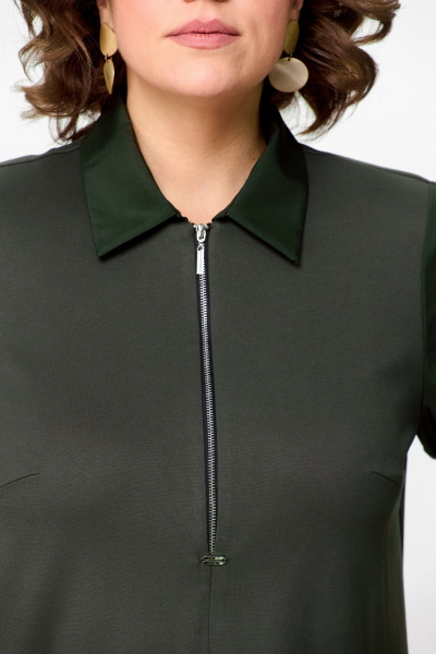 Платье из текстиля в стиле на каждый день, длина 102 см DaLi 5617 б хаки - фото 3