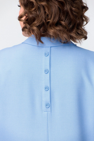 Платье из текстиля в стиле на каждый день, длина 105 см DaLi 3660 голубое - фото 5